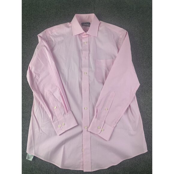 LAUREN RALPH LAUREN Mens Green Label Long Sleeve Dress Shirt Size 16 Pink - Picture 2 of 8